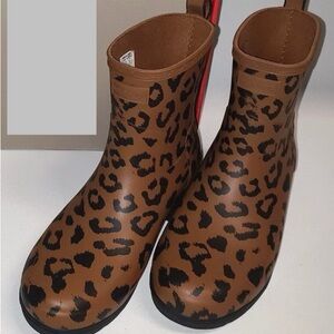 Brown Leopard Print Ankle Boots